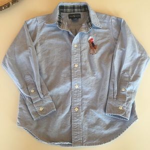 Boys Polo Light Blue Chambray Shirt - Worn Once 6